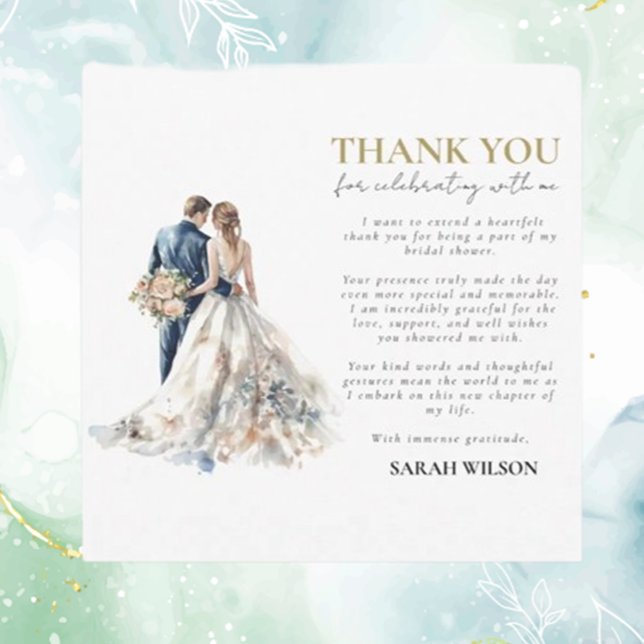 Carte Élégant Merci Mariage Blush (Express heartfelt gratitude with our Elegant Blush Wedding Thank You cards  )