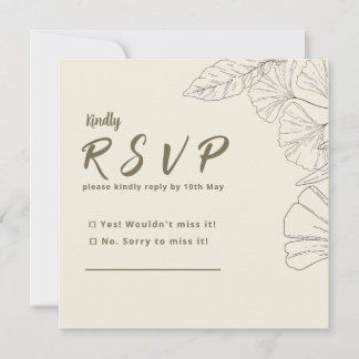 Carte Elegant Minimalist Floral RSVP Card