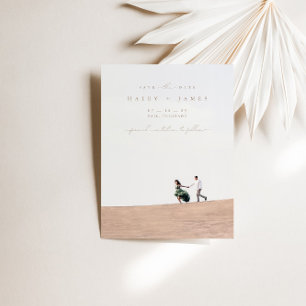 Carte Élégant Minimaliste Chic Script Photo Enregistrer 