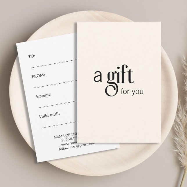 Carte Élégant minimaliste Floral White Color Salon (Créateur téléchargé)