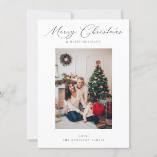 Carte Élégant minimaliste Joyeux Noël V Photo