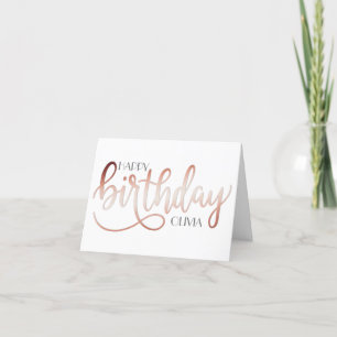 Carte Elegant Modern Custom Rose Gold Birthday