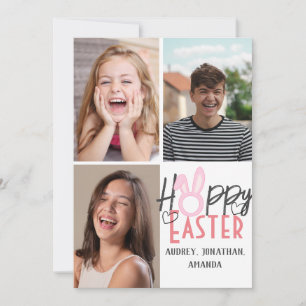 Carte élégant moderne Pâques, famille trois photo collag