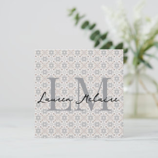 Carte Elegant Monogram Script Name Spanish Tile Card