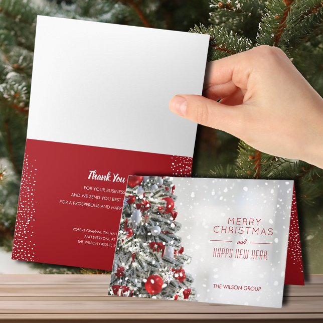 Carte Élégant Noël Arbre Affaires Fête Pliée (Créateur téléchargé)