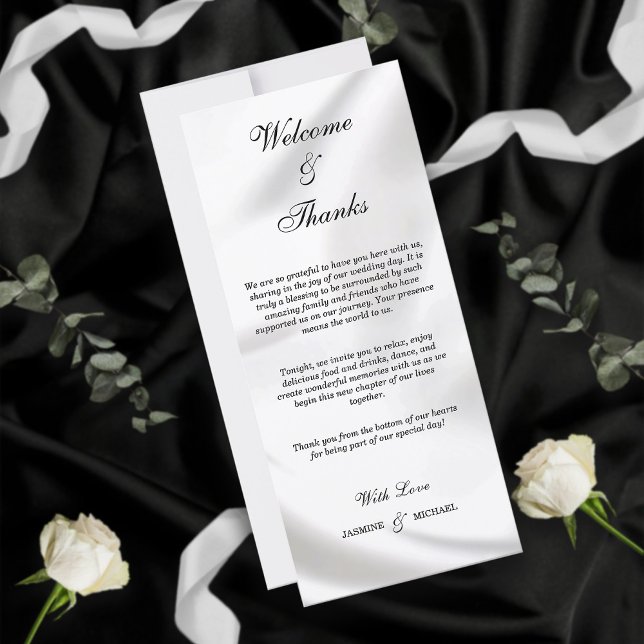 Carte Elégant Noir et Blanc Accueil et Merci (Créateur téléchargé)