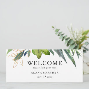 Carte Élégant Olive Greenery en-tête de tableau