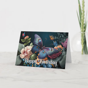 Carte Elégant papillon Art Joyeux anniversaire