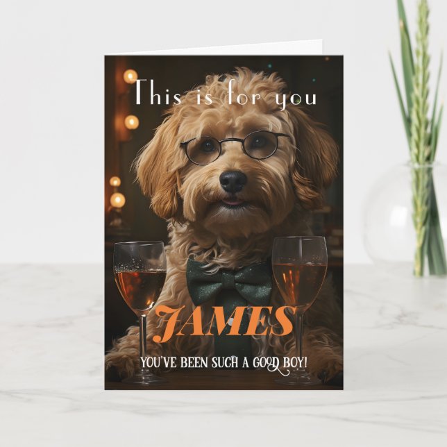 Carte Élégant parent chiot Joyeux anniversaire (Devant)