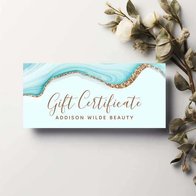 Carte Élégant Parties scintillant or bleu Marbre cadeau  (Créateur téléchargé)