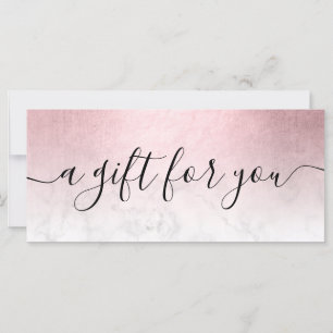 Carte Elégant peintre de maquillage en marbre blanc rose