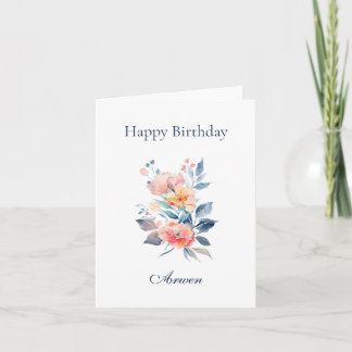 Carte Elegant Personalized Name Floral Arwen