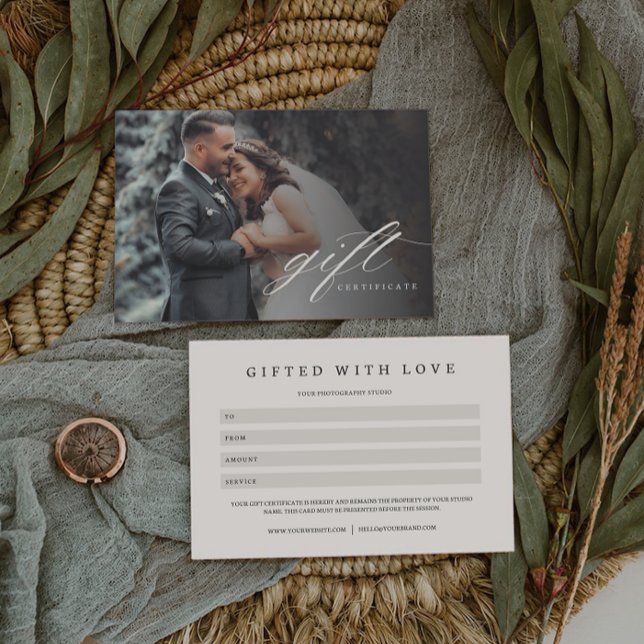 Carte Elegant Photography Gift Certificate (Créateur téléchargé)
