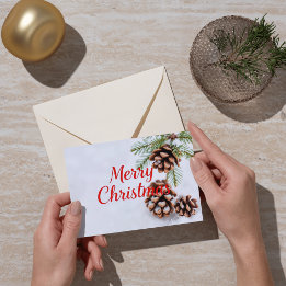 Carte Elegant Pine et Berry Joyeux Noël