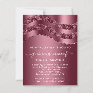 Carte Élégant professionnel Rose Mariage nuptiale douce 