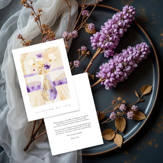 Carte Elegant Purple & Golden Floral Vase Sympathy