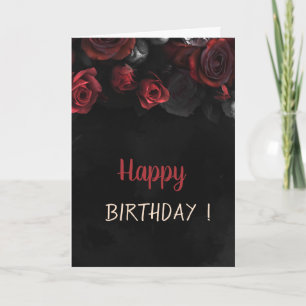 Carte Elégant Red Roses Gothique Anniversaire