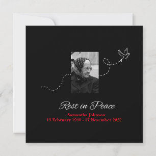 Carte Élégant repos en paix condoléances