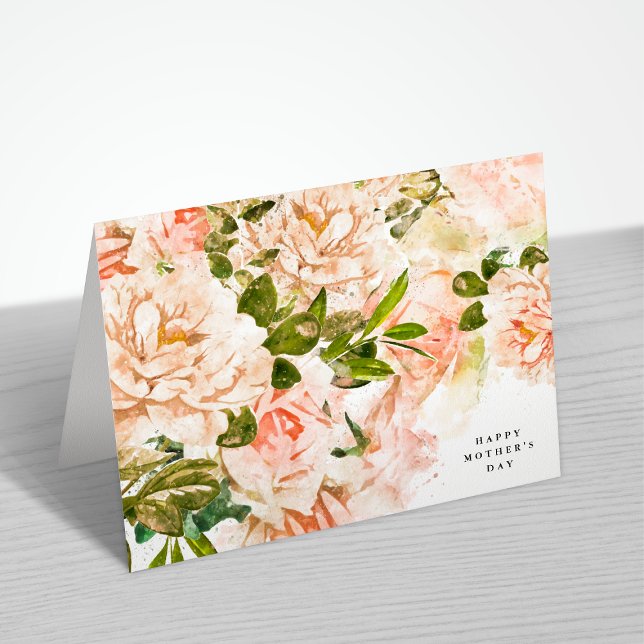 Carte Élégant Rose anglais Fête des Mères Editable (Créateur téléchargé)