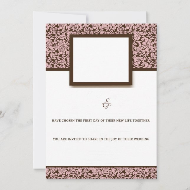 Carte Élégant Rose Et Brown (Devant)