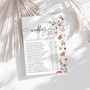 Carte Élégant Rose Fleur sauvage Mariage jeu de chaussur