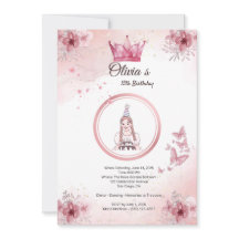 Elégant rose Floral Crown 15e anniversaire Invitat