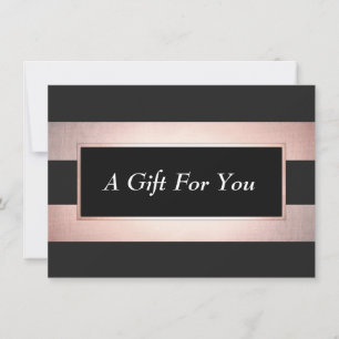 Carte Élégant Rose Gold Black Salon Certificat cadeau