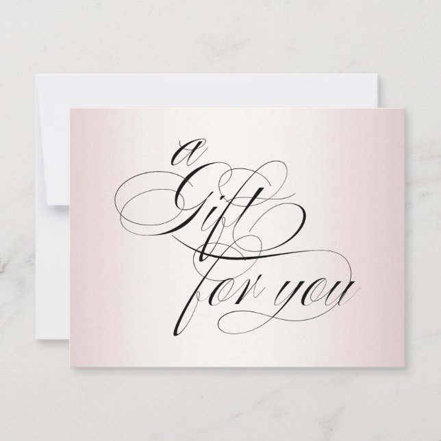 Carte Élégant Rose Gold Calligraphy Certificat cadeau (Devant)