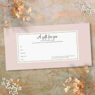 Carte Élégant Rose Gold Certificat cadeau