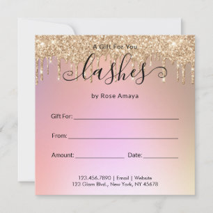 Carte Élégant Rose Gold Parties scintillant Drift Certif