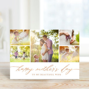 Carte Élégant Rose Gold Script Mère's Day Photo