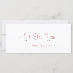 Carte Élégant Rose Gold White Spa certificat cadeau Salo