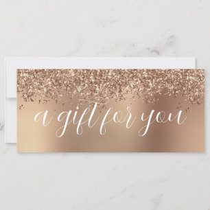 Carte Elégant rose or parties scintillant maquillage & c