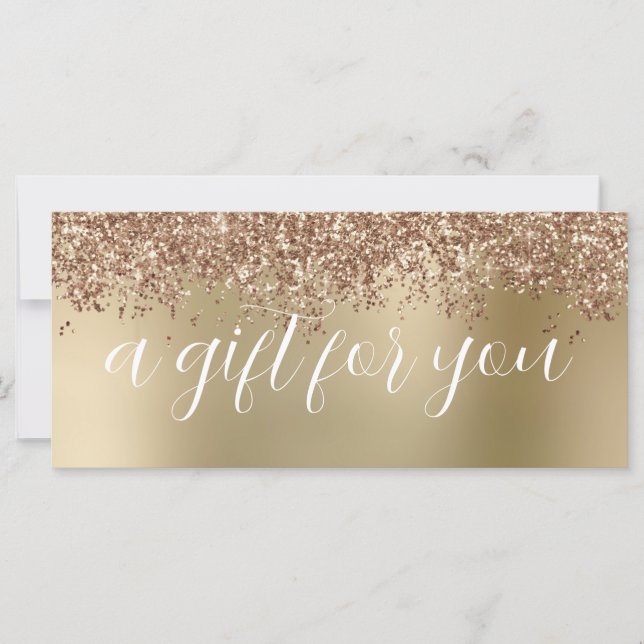 Carte Elégant rose or parties scintillant maquillage & c (Devant)