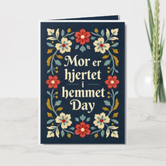 Carte Élégant Rosemaling norvégien pour la fête des mère