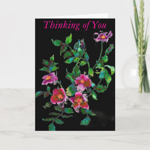 Carte Élégant roses floraux de magenta rose
