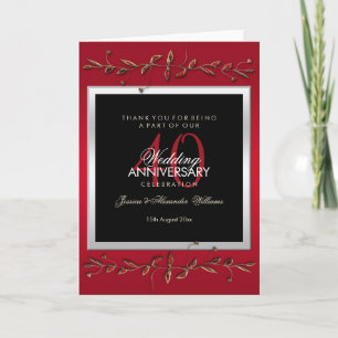 Carte Elégant Ruby Gemstones 40e anniversaire de Mariage