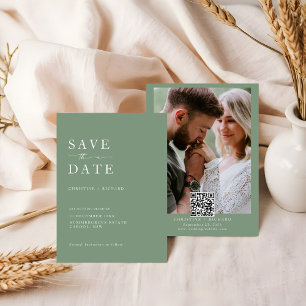 Carte Elégant Sage green Wedding Enregistrer la date
