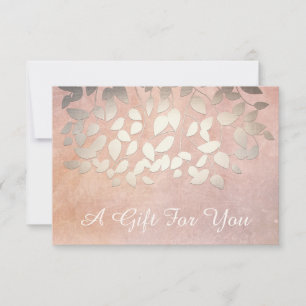 Carte Elégant Salon Feuille d'or et certificat cadeau Sp