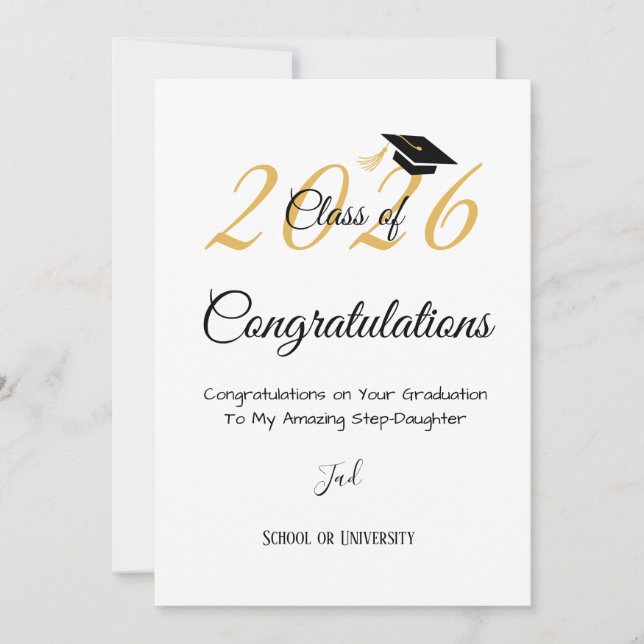 Carte Elegant Script Confetti Graduation Party Invit (Devant)