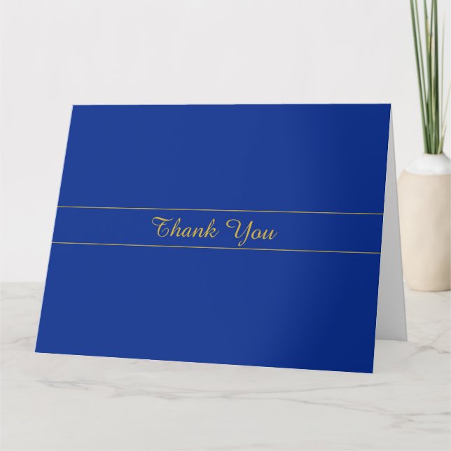 Carte Élégant script or sur Arrière - plan bleu marine (Devant)