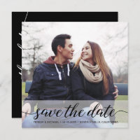 Elegant Script Photo QR code site mariage