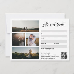 Carte Élégant Simple Moderne Photographie Certificat cad