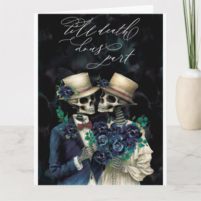Carte Elégant Skeleton Eucalyptus Halloween Anniversaire (Devant)