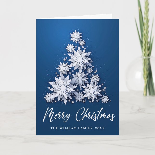 Carte Élégant Snowflakes Noël Salutation vacances (Devant)