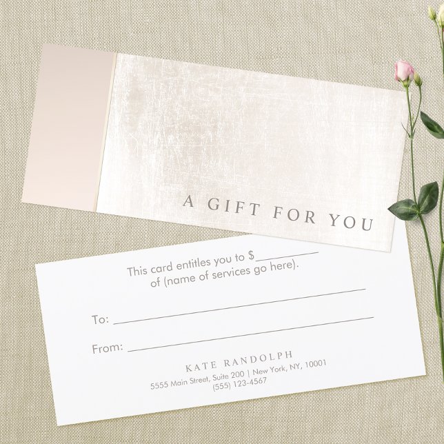 Carte Élégant Spa de jour Pink Marble Salon Certificat c (Créateur téléchargé)
