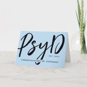 Carte Élégant sur mesure PsyD Docteur en psychologie Mod