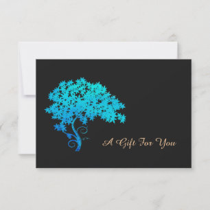 Carte Élégant Turquoise Zen Tree logo certificat cadeau
