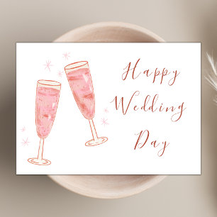 Carte Elégant Vins Lunettes Moderne Chic Joyeux Mariage 