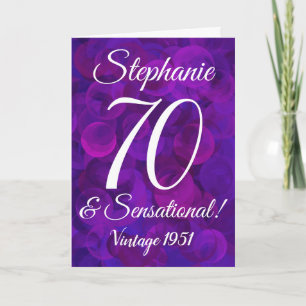 Carte Élégant violet 70 et sensationnel personnalisé